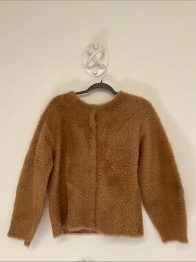Plush Faux-Fur Cozy Cardigan - Camel